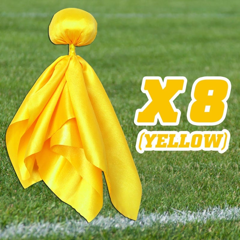 Ahuimeius 8 Pcs Yellow Penalty Flag Football Flags, Referee Flag, Lacrosse,Sports Fan for Football Games Party Accessory Referee Game Party - Image 3